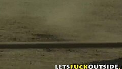 lets fuck outside with the cute brunette and her big boobs