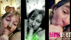 This mature blonde plays like a young slut sucking cock