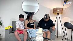 Hot blowjob to two girls with a happy ending on my stomach
