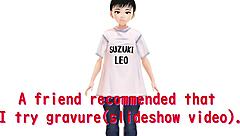 Leo demonstrates exercise as an anime girl performs stretch yoga poses