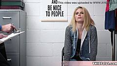 I can't believe this cute blonde shoplifter teen Madison keeps stealing and getting caught.