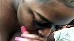 Ebony Slut With Big Tits Gets Head In Chipotle Parking Lot!