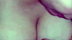 Huge Tits Girlfriend Gets Cumshot in Public Bathroom