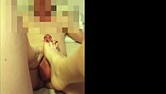 Beautiful Italian MILF gives great foot job