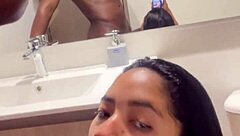 Ebony Teen Deepthroats Big Black Cock Before Work