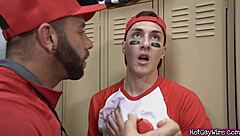 Coach comforts me with doggystyle sex in gay porn