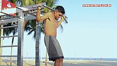 Fuck my friend for his skate! Bareback and cum!