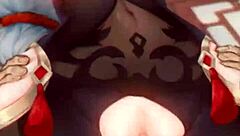 Shenhe, the character from Genshin Impact gets a nice creampie.