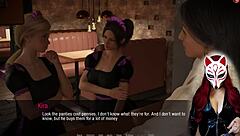 Kate, a redhead maid in stockings, plays a cosplay game as a milf