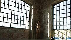 Gorgeous Babe Gives Erotic Footjob To Horny Guy