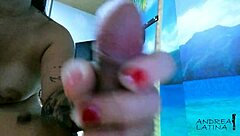 Latina helps with handjob gift, horny POV sex in high definition