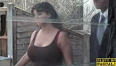 british milf gets throatfucked and pussy pounded doggystyle