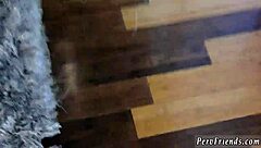 Young shaved lesbians play with toys at party