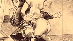 What does this vintage erotic illustration depict?