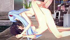 Futanari sex in animated porn with Setsuko Ohara and Ruri Hoshino from Super Robot Wars Z & Impact & Martian Successor Nadesico.
