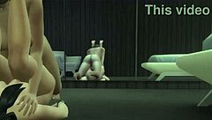 Cartoon porn with a dorm setting: My new Futa roommate in The Sims 4