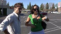 Lady Agrees To Titty Fuck For Money With Brunette Pornstar