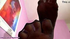 blue haired mistress makes you worship her feet and gag