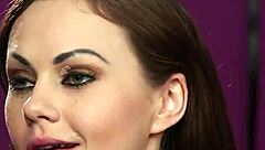 Unusual idol receives blowbang and bukkake cumshot on face