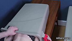 I saw this nasty cutie taken for painful anal therapy.