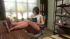 A girl is pleased to have a big dick – a hentai futa.