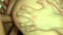 Milana Blanc, blonde wife of a businessman, enjoys rough anal sex with both her husband and his boss.
