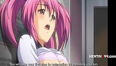 hey, pervy teacher exploits campus lesbians in hentai!