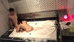 Perverted couple asks, want to join us in the bubble bath for sex?