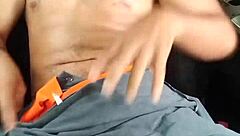 This solo boy is masturbating outdoors, so hot.