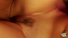 Stunning brunette teases with strip and blowjob before tight anal