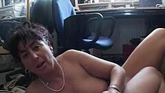 just another day banging a mature brunette slut at office.