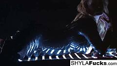 sexy blonde pornstar shyla stylezs shows big tits and ass in smoking fetish