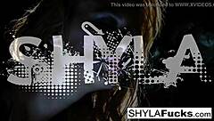 sexy blonde pornstar shyla stylezs shows big tits and ass in smoking fetish