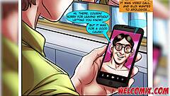 anal sex by video call, nerd fucking a big butt woman in cartoon anime