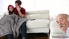 Buddy's Stepdaughter Gets Fucked Under Desk By Butler!