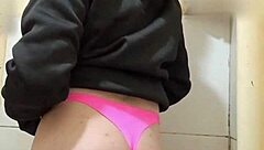 Safada in Thong Panties Teases with Transsexual Crossdressing