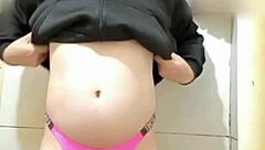 Safada in Thong Panties Teases with Transsexual Crossdressing