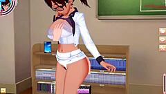 Professor Claudia Moreno’s big boobs and curvaceous body in Heffy’s hentai 3