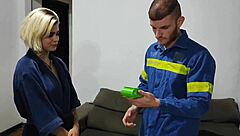 I called the electrician for TV help and paid with sex