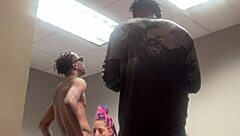 latina takes monster cock in rough interracial group bts.