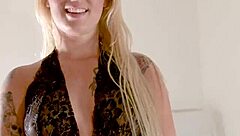 Layla Love swallows huge cum load in POV blowjob