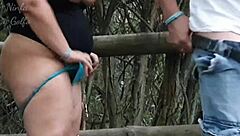 Risky Outdoor Fuck with Big Tits Brunette in Park