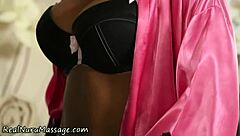 Ebony masseuse soaks in cum during nuru bath!