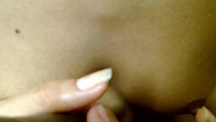 Latina with small tits gives delicious blowjob to monster cock at home