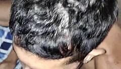 Amateur swallows big black cock at gloryhole