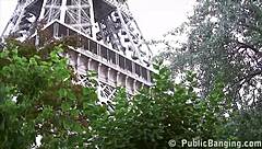 under the eiffel tower in paris, we had this extreme public sex risky threesome orgy with oral and tits