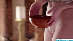 Tattooed babe Lena Paul gets her pussy licked and massaged by lesbians
