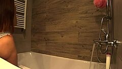 Wife cheats in bathroom with friend