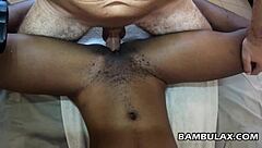 Ebony teen 18+ takes massive interracial creampie in amateur clip