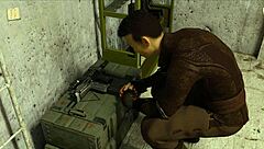 Playing the hot brunette character in the adult game Retrieving the Past on PC.